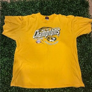 Missouri Tigers Big 12 Champions Yellow Short Sleeve Tee